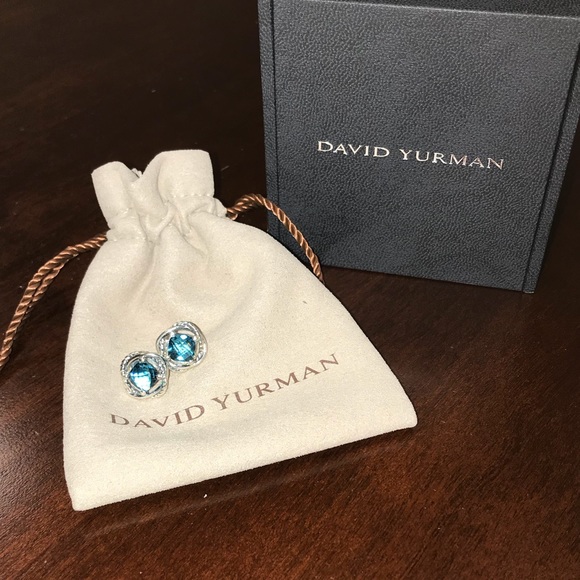 David Yurman Jewelry - David Yurman topaz infinity earrings like new!